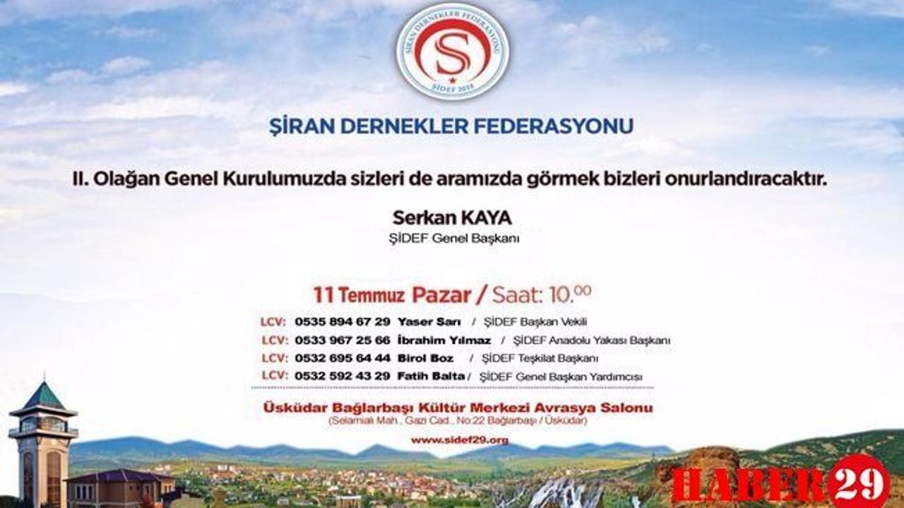 ŞİDEF 2.Olağan Genel Kurulunu Yapıyor