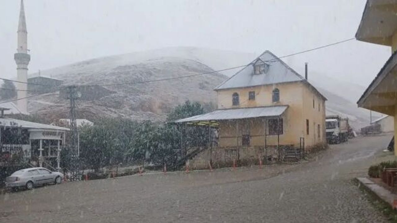 Gümüşhane'de hava soğudu, yüksekler kara teslim oldu