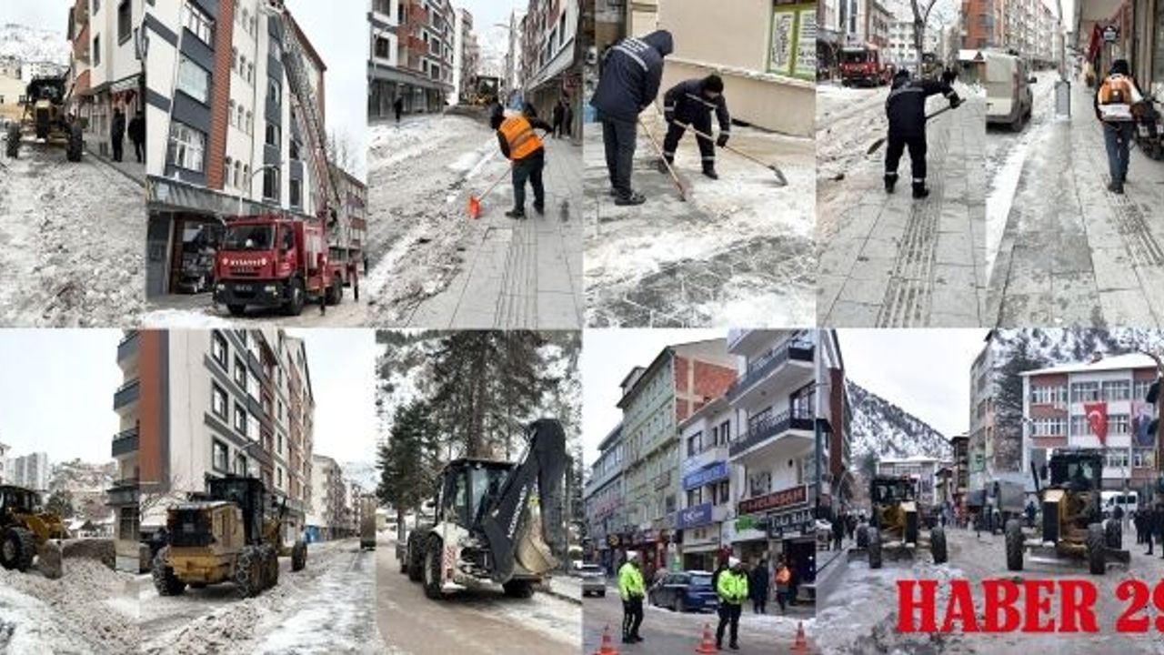 Gümüşhane’de yoğun kar yağışı sonrası temizlik seferberliği: Ekipler 24 saat sahada!