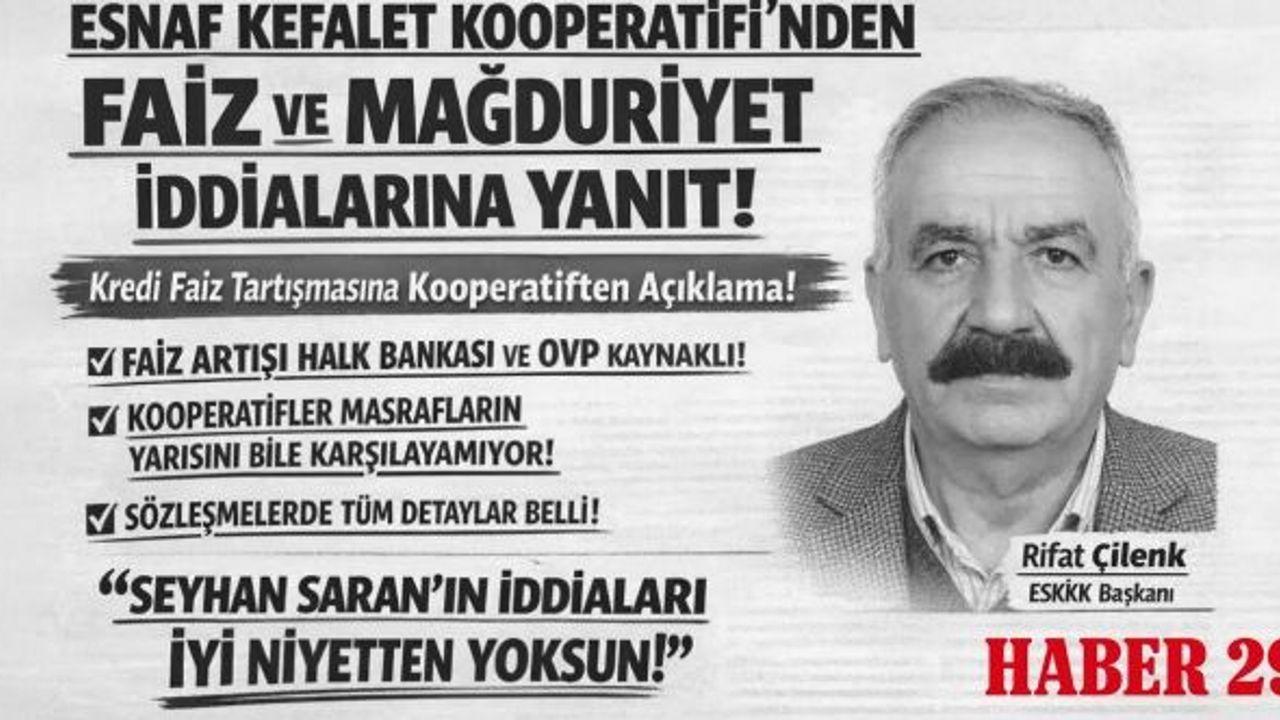 Gümüşhane ESKKK’dan "Faiz" Savunması: "Karar Verici Biz Değil, Banka!"