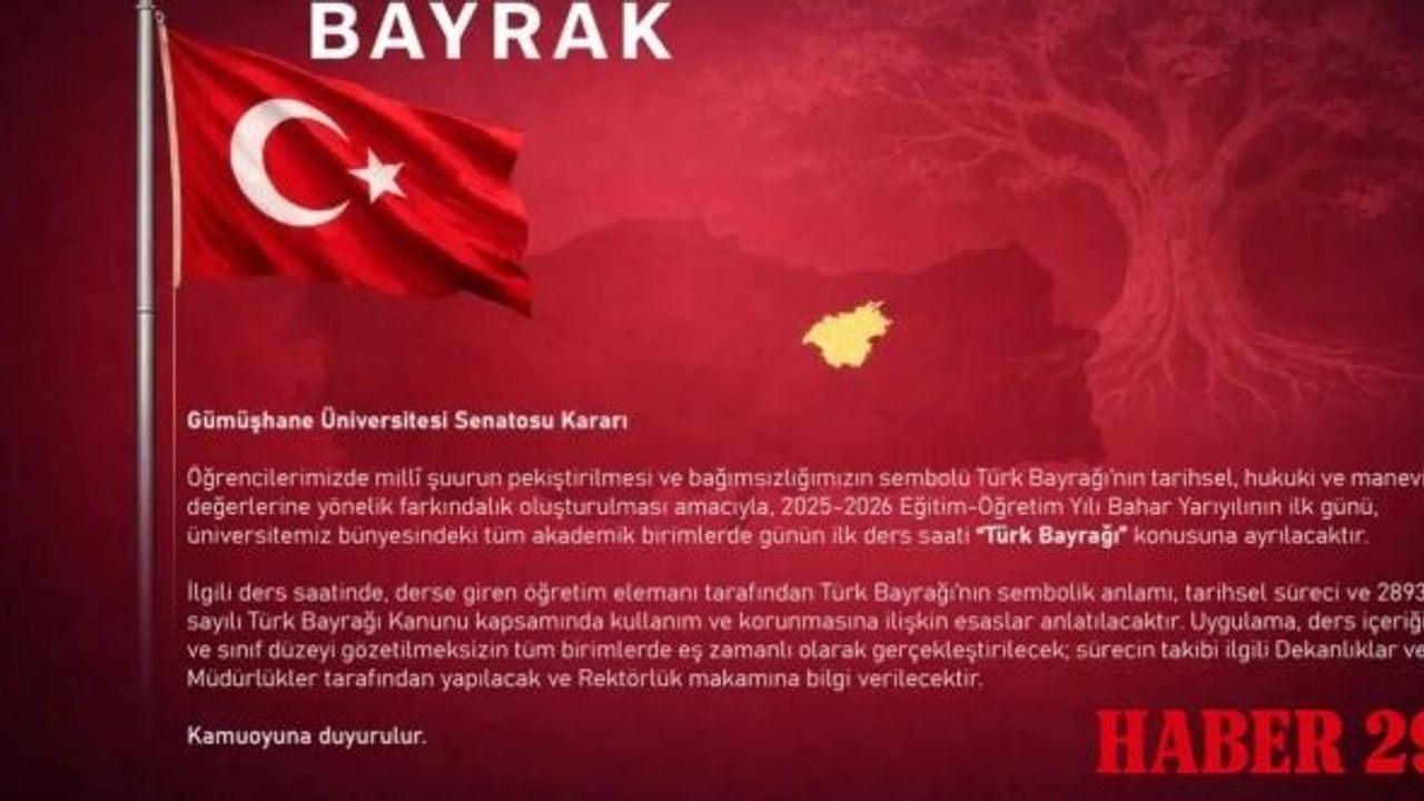 Gümüşhane Üniversitesi’nden Türkiye’de bir ilk! Bahar Dönemi Türk Bayrağı Dersiyle Başlayacak