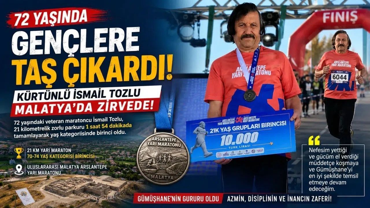 72 Yaşındaki Gümüşhaneli Atlet Gençlere Taş Çıkard
