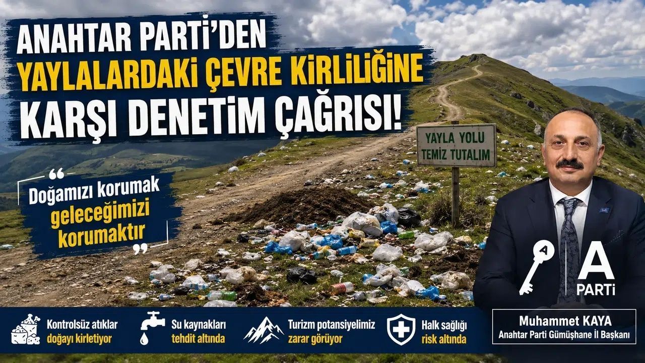 Anahtar Parti Gümüşhane İl Başkanı Muhammet Kaya'dan Yayla Rotaları İçin Kirlilik Uyarısı