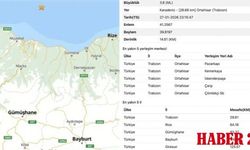 Trabzon'daki deprem Gümüşhane'de de hissedildi