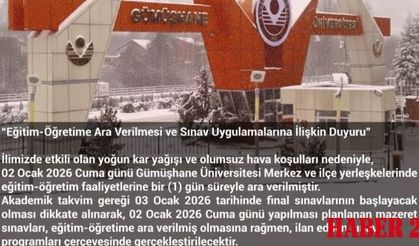 Gümüşhane Üniversitesi’nde Kar Tatili  Eğitime 1 Gün Ara Verildi