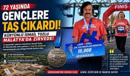 72 Yaşındaki Gümüşhaneli Atlet Gençlere Taş Çıkardı: İsmail Tozlu Malatya’da Zirvede!