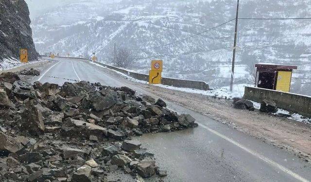 Gümüşhane-Giresun Yolunda Dev Kayalar Geçit Vermedi: Heyelan Ulaşımı Durdurdu