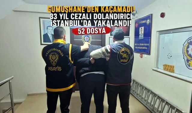 52 Dosyadan Aranıyordu: Gümüşhane JASAT, 33 Yıllık Firariyi İstanbul’da Paketledi!