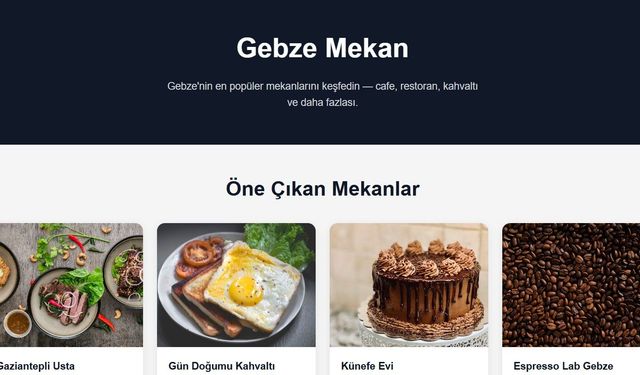 Gebze En Güncel Mekan Platformu
