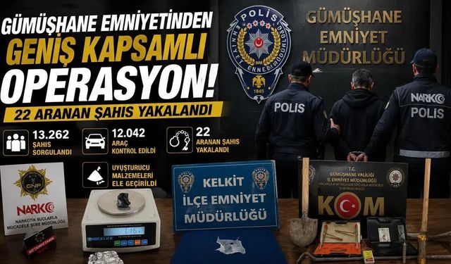 Gümüşhane'de Güvenlik Çemberi: Son 15 Günde 22 Firari Hükümlü Yakalandı