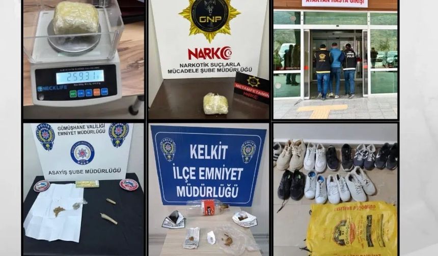 Gümüşhane’de Narkotik Operasyonu: 7 Gözaltı