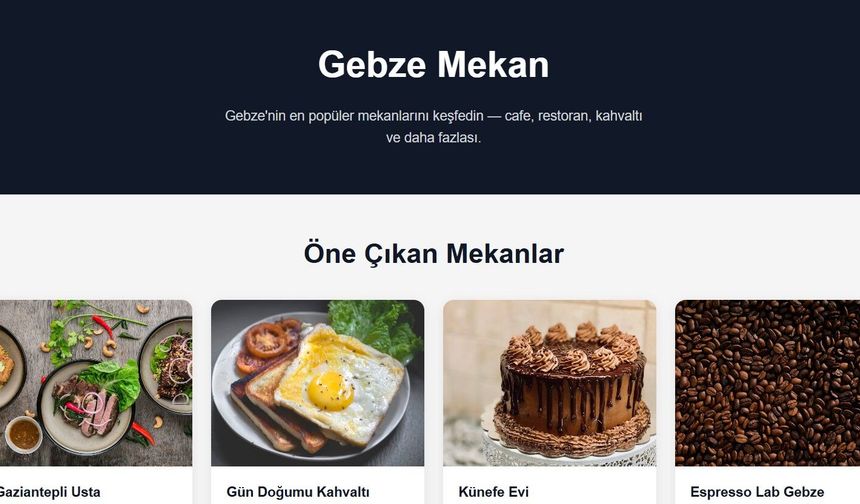 Gebze En Güncel Mekan Platformu