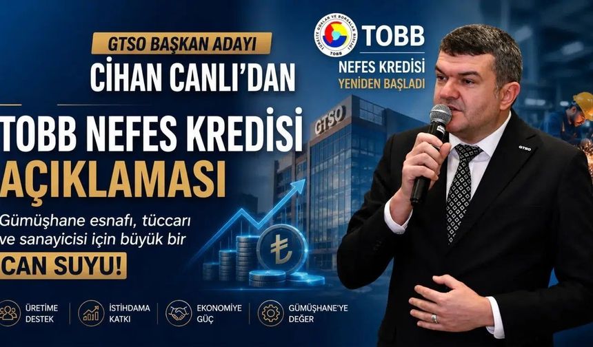 GTSO Başkan Adayı Cihan Canlı: "Nefes Kredisi Gümüşhane Ekonomisine Güç Katacak"