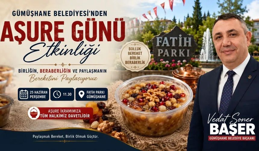 Gümüşhane Belediyesi Fatih Parkı’nda Binlerce Kişiye Aşure İkram Edecek