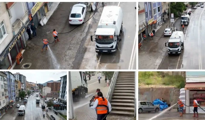 Gümüşhane'de Sel Seferberliği: Belediye Ekipleri Sokak Sokak Temizlik Yapıyor