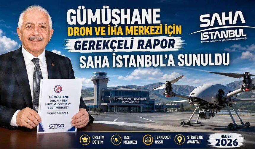 GTSO Başkanı Akçay Gümüşhane Dron ve İHA Merkezinin Raporunu SAHA İstanbul'a Sundu