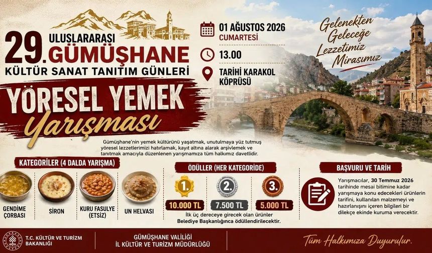 Gümüşhane'de Asırlık Mutfak Mirası İçin Büyük Yarışma Başlıyor