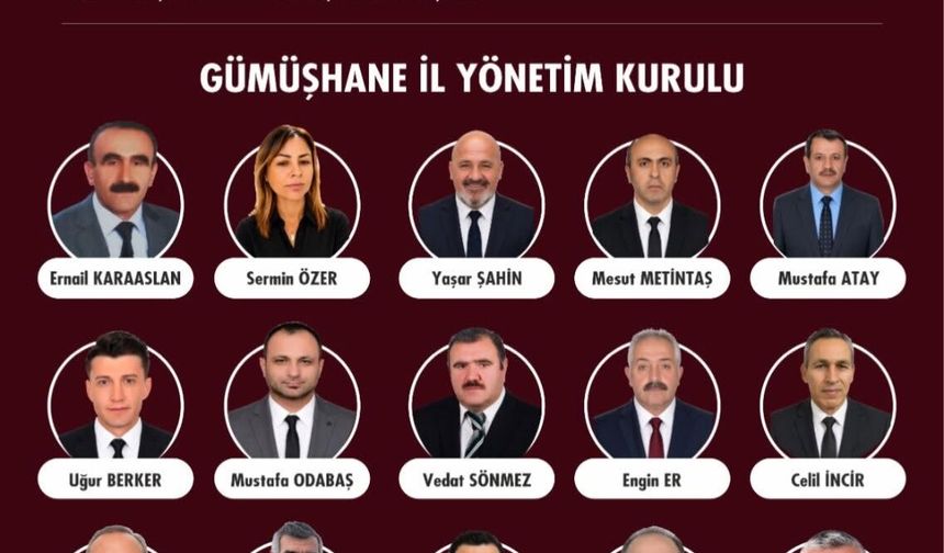 Yeni Parti Gümüşhane Kurucu İl Yönetim Kurulu Listesi Açıklandı