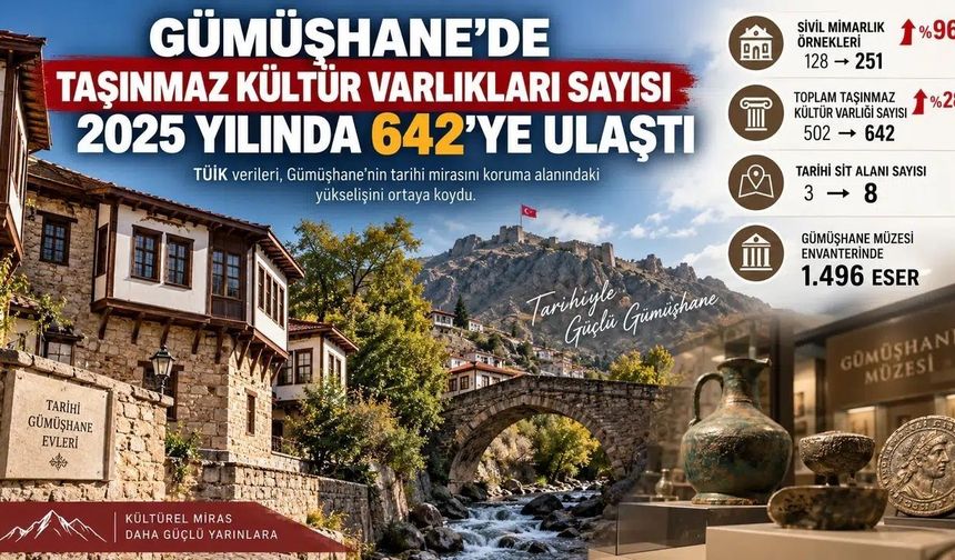 TÜİK 2025 Kültürel Miras İstatistikleri Gümüşhane Raporu Açıklandı