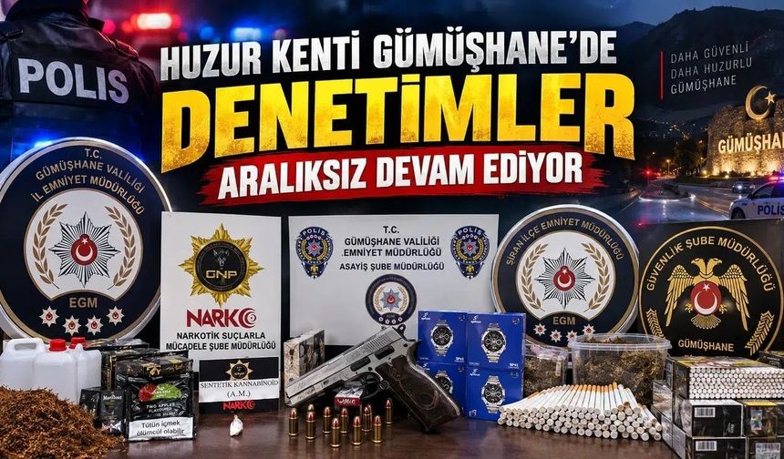 Huzur Kenti Gümüşhane’de Suça Geçit Yok: Binlerce Şahıs ve Araç Sorgulandı