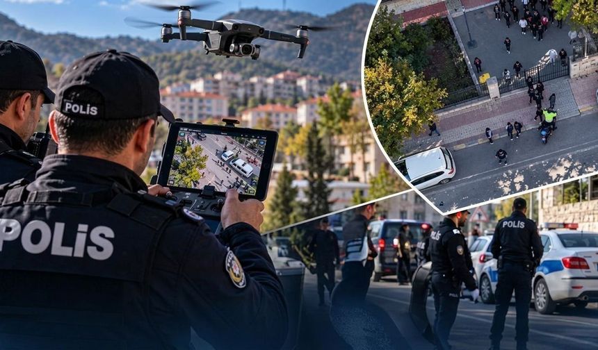 Gümüşhane İl Emniyet Müdürlüğü’nden Öğrencilere Gökyüzünde Dronlu Emniyet Nöbeti
