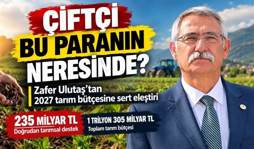Prof. Dr. Zafer Ulutaş: "Tarımsal Desteğin Payı Toplam Kaynağın Sadece Yüzde 18'i"