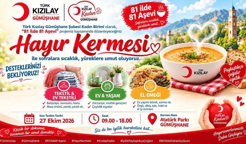 “81 İlde 81 Aşevi” Projesi İçin Gümüşhane’de İyilik Ve Dayanışma Kermesi