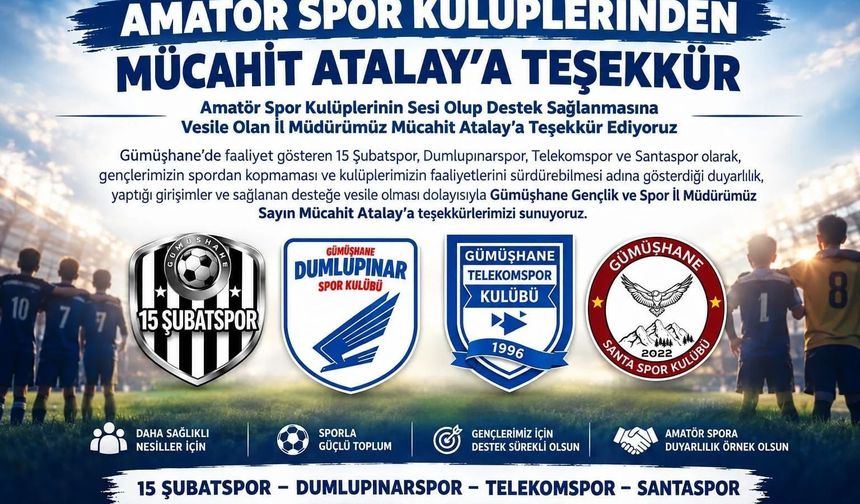 Gümüşhane Amatör Kulüpleri Sorunlarına Duyarsız Kalmayan Mücahit Atalay’ı Unutmadı